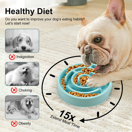 Slow Feeder Dog Bowl – Non-Slip & Anti-Choke Design