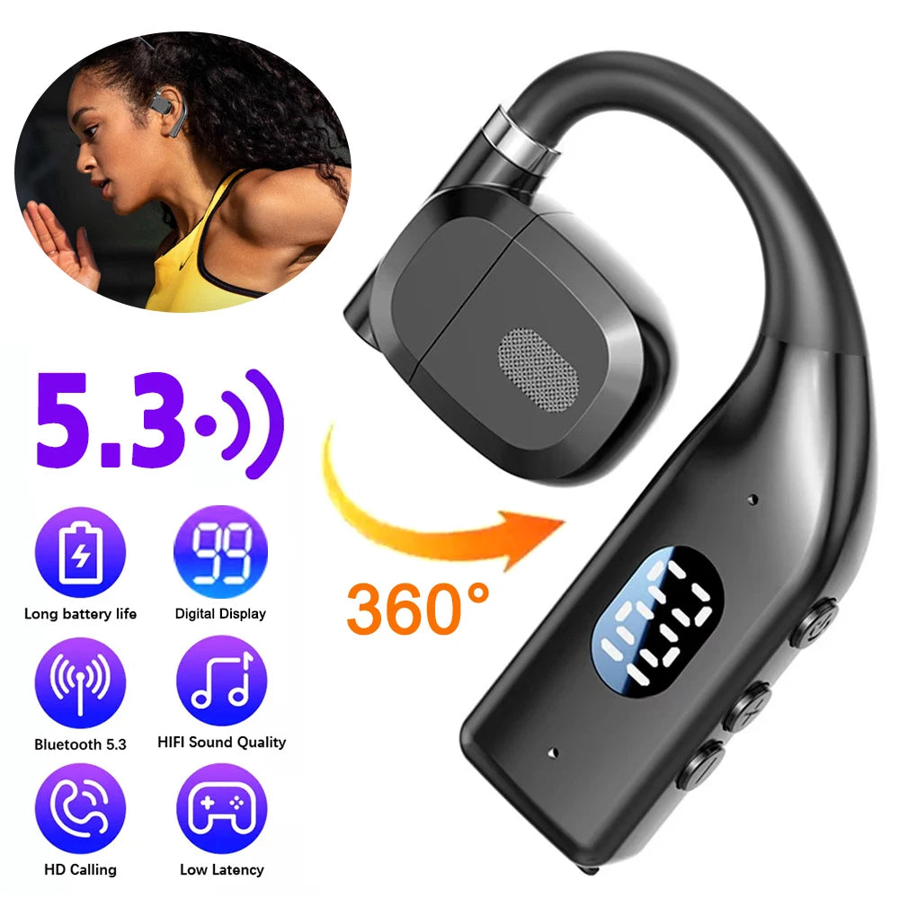 AideeMaster Air Conduction Headset – Bluetooth 5.3, 15H Battery, ANC