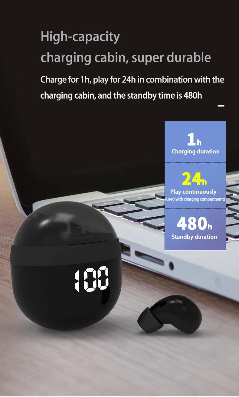 OLOEY Mini TWS Earphones – Bluetooth 5.3, ANC, 24H Battery