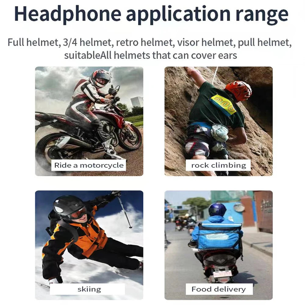 STTKGZD Helmet Bluetooth Headset – ANC, 16H Battery, Waterproof