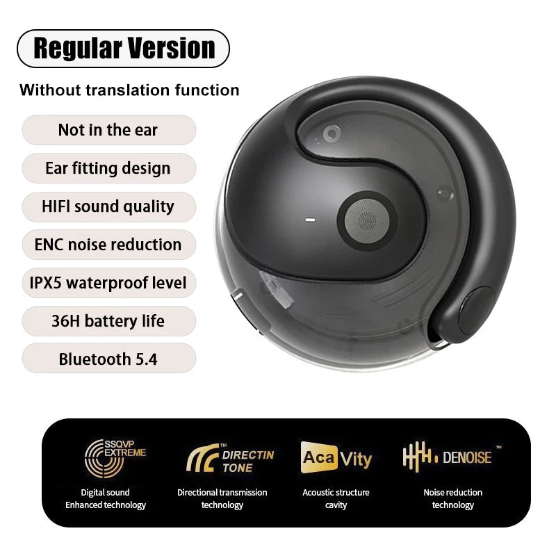 JIYUE Bluetooth 5.3 Translation Earbuds – ANC, IPX5, HiFi Sound
