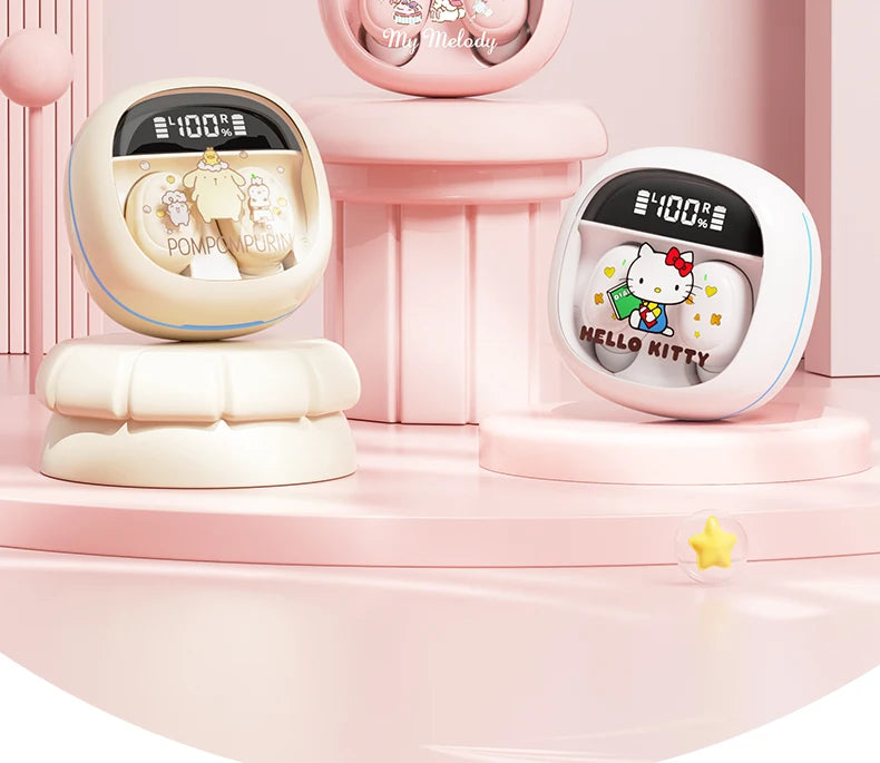 Hello Kitty TWS Earphones – Bluetooth 5.3, ANC, Waterproof