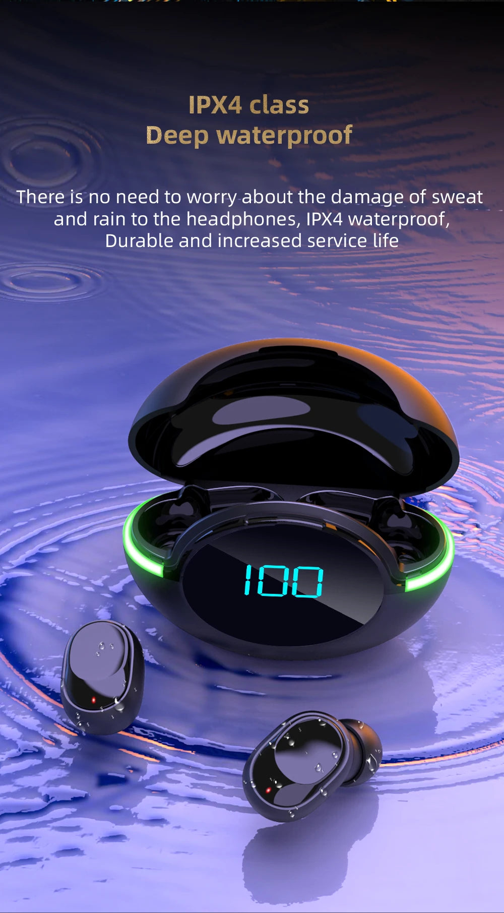 Ballena Y80 Bluetooth 5.1 TWS Earbuds – Noise Cancelling & Mic