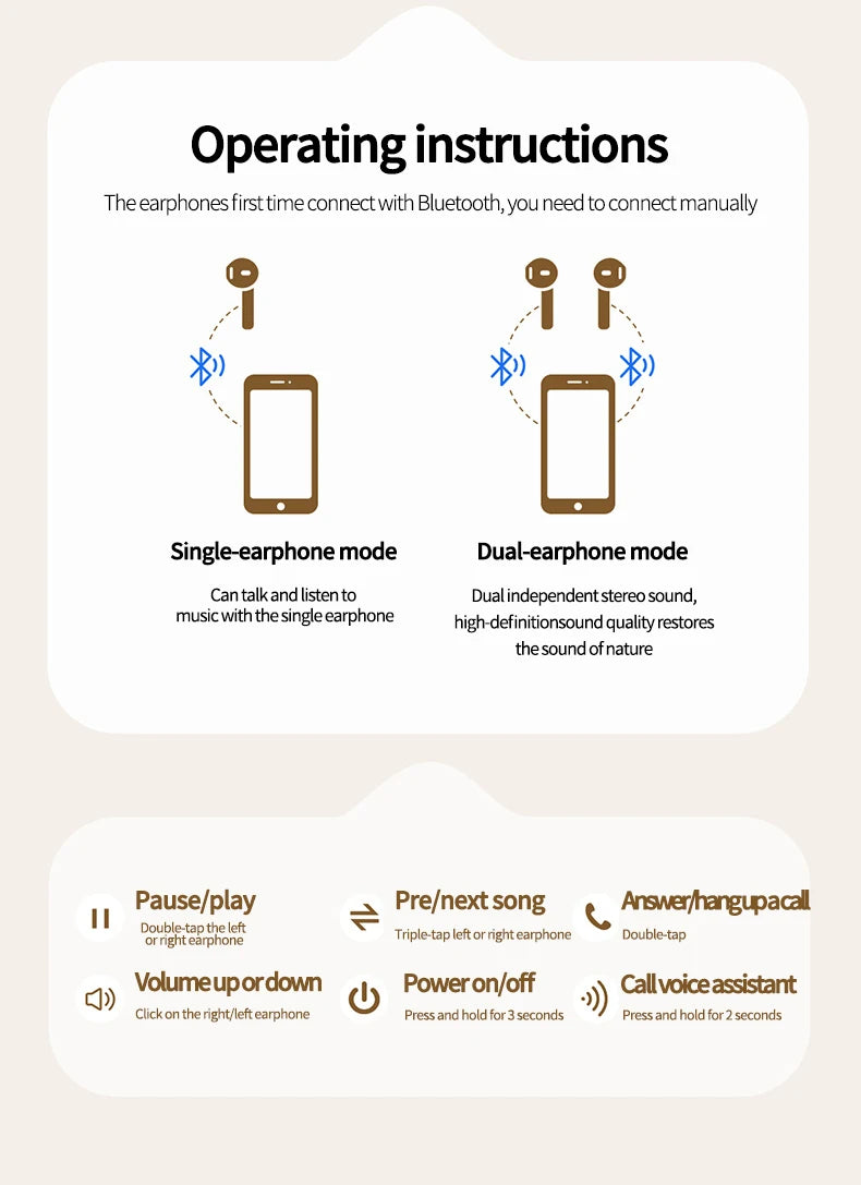 🎧 Game Wireless Earbuds with Noise Cancelling – Long Battery Life