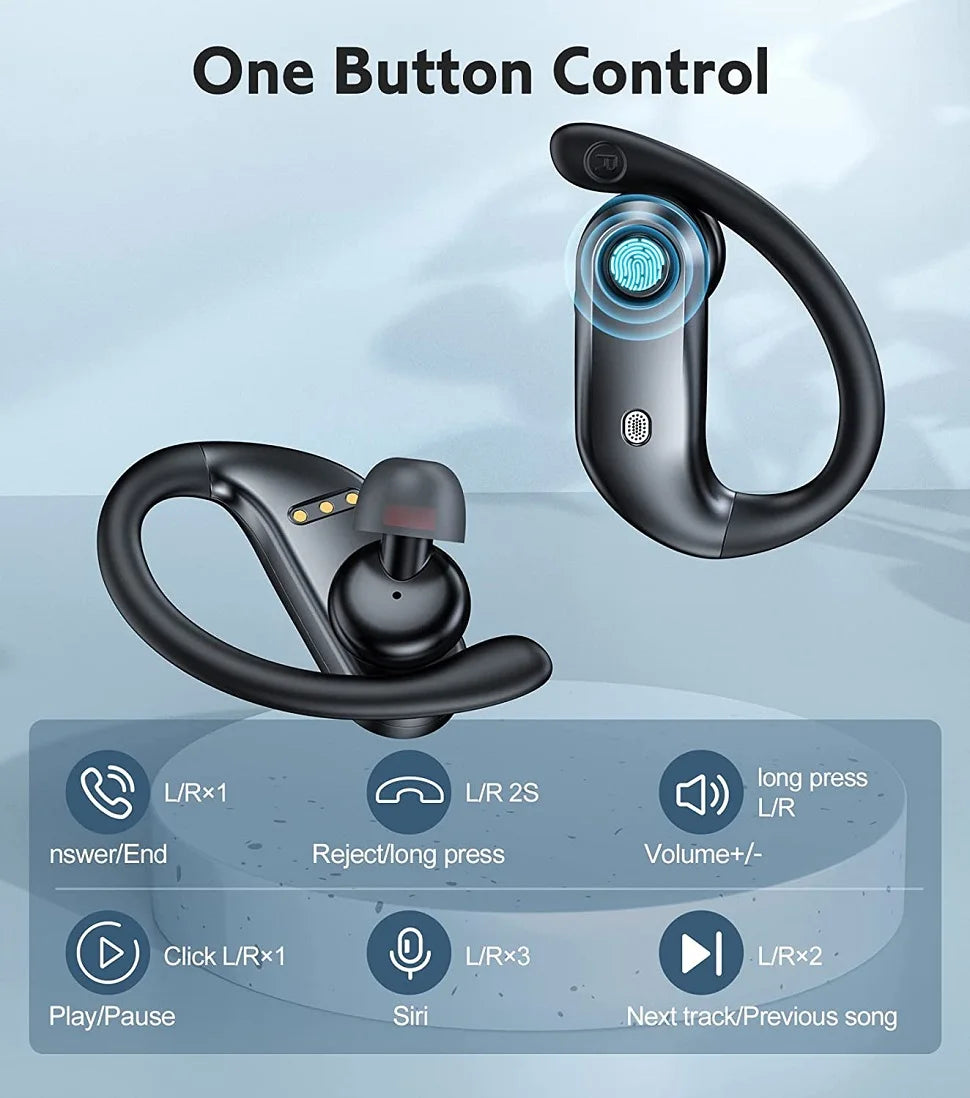 GDLYL Bluetooth 5.0 Ear Hook Earbuds – 48H Play, Wireless Charging