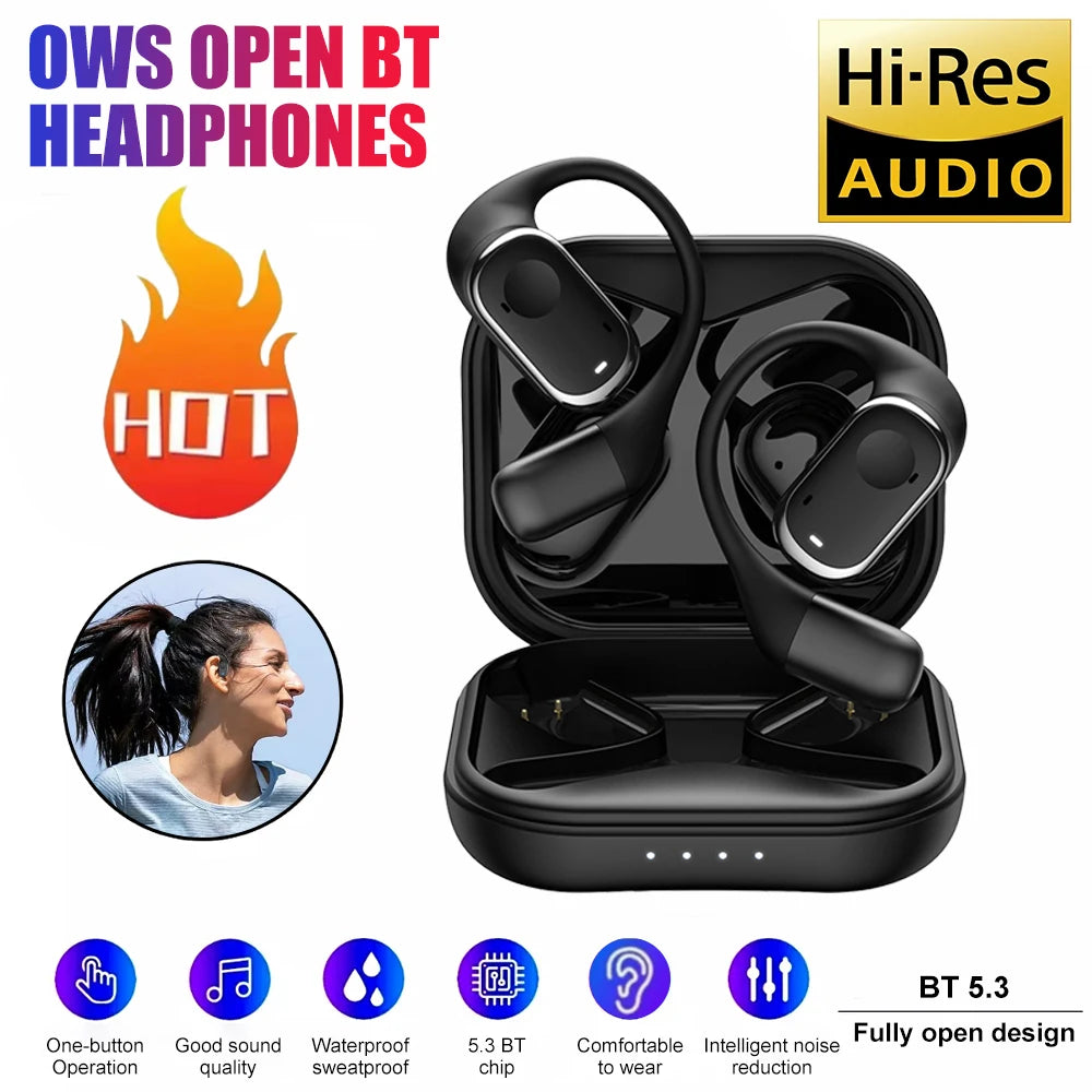 AideeMaster Bluetooth 5.3 Open-Ear – ANC, Waterproof, Sports