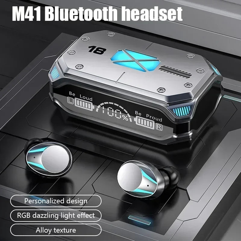 PHONEPACE M41 Gaming Earbuds – Bluetooth 5.3 TWS with RGB Lights & Power Bank Case