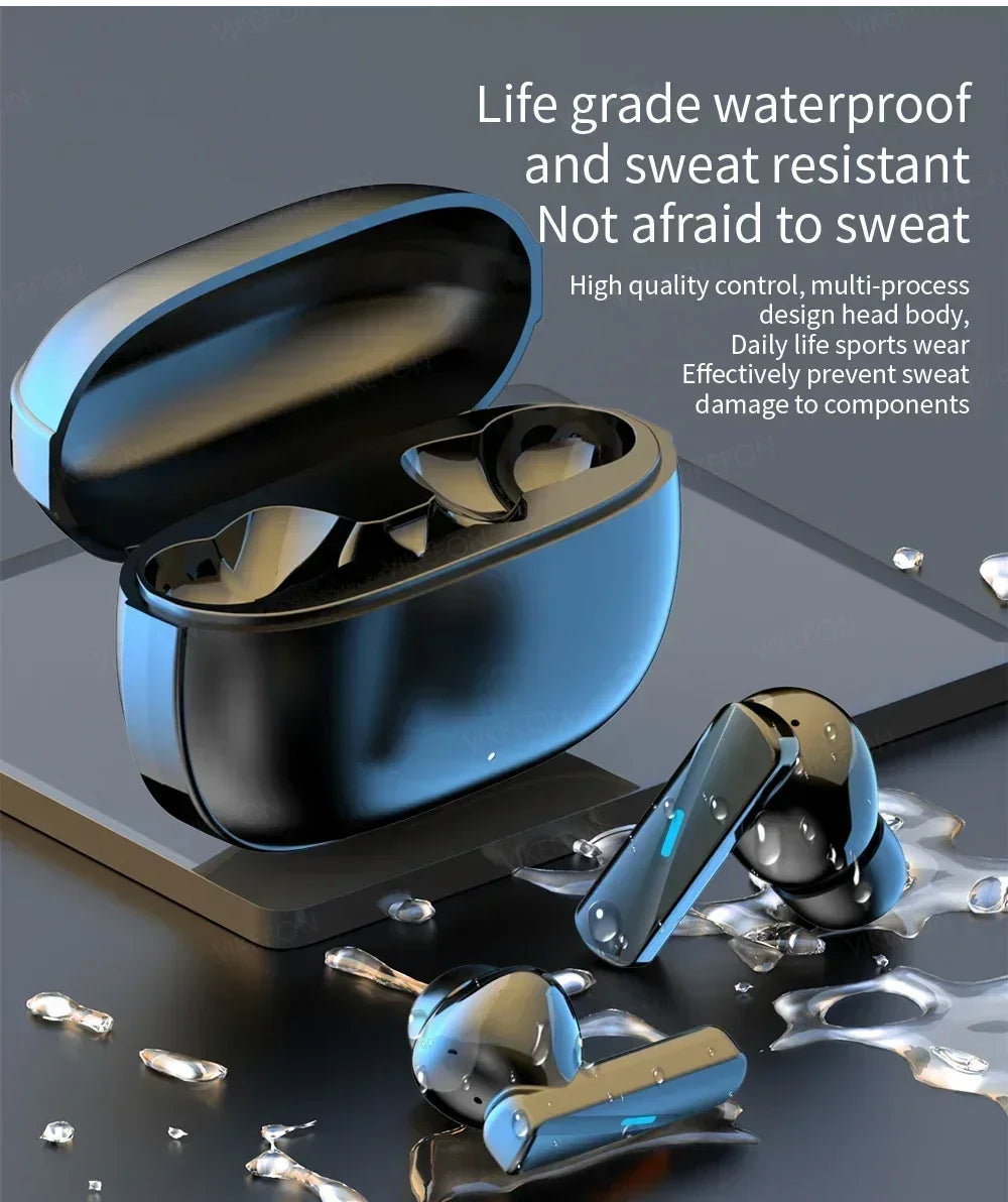 VIKEFON Bluetooth 5.3 Wireless Earbuds – Noise Cancelling & Mic