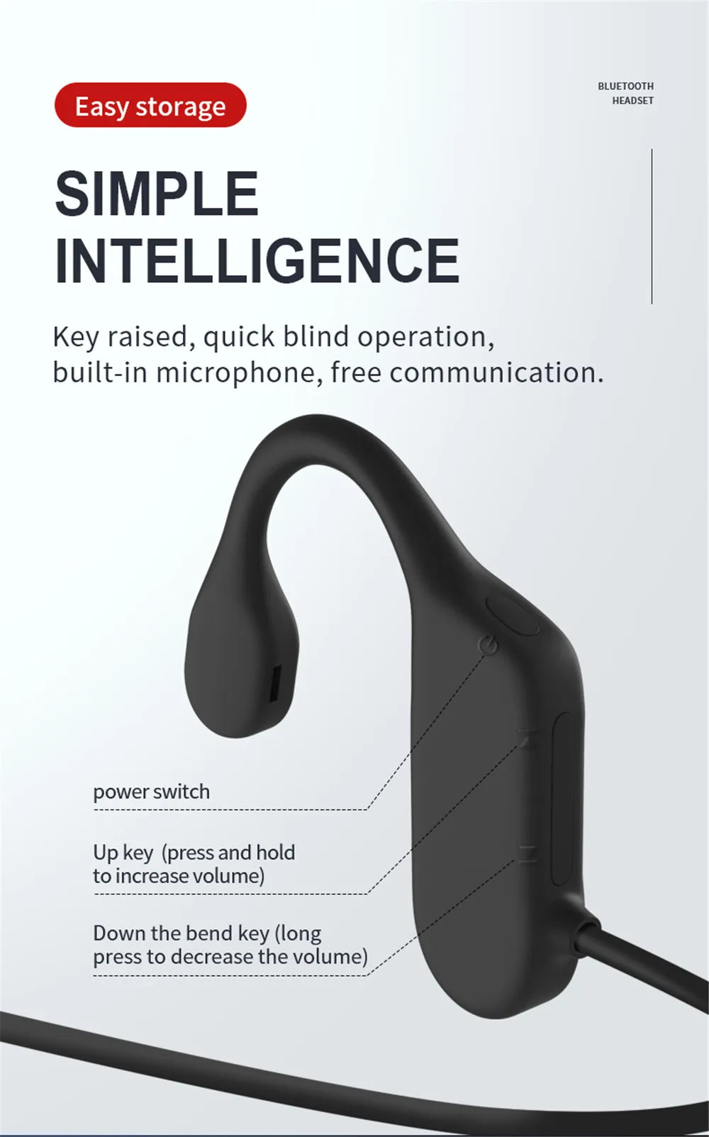 Kebidumei BL09 Bluetooth 5.2 Ear Hook – IPX5, 15H Play