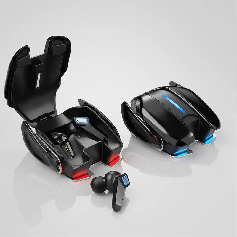PloutoRich Bluetooth 5.0 Gaming Earbuds – Dual Mode, LED