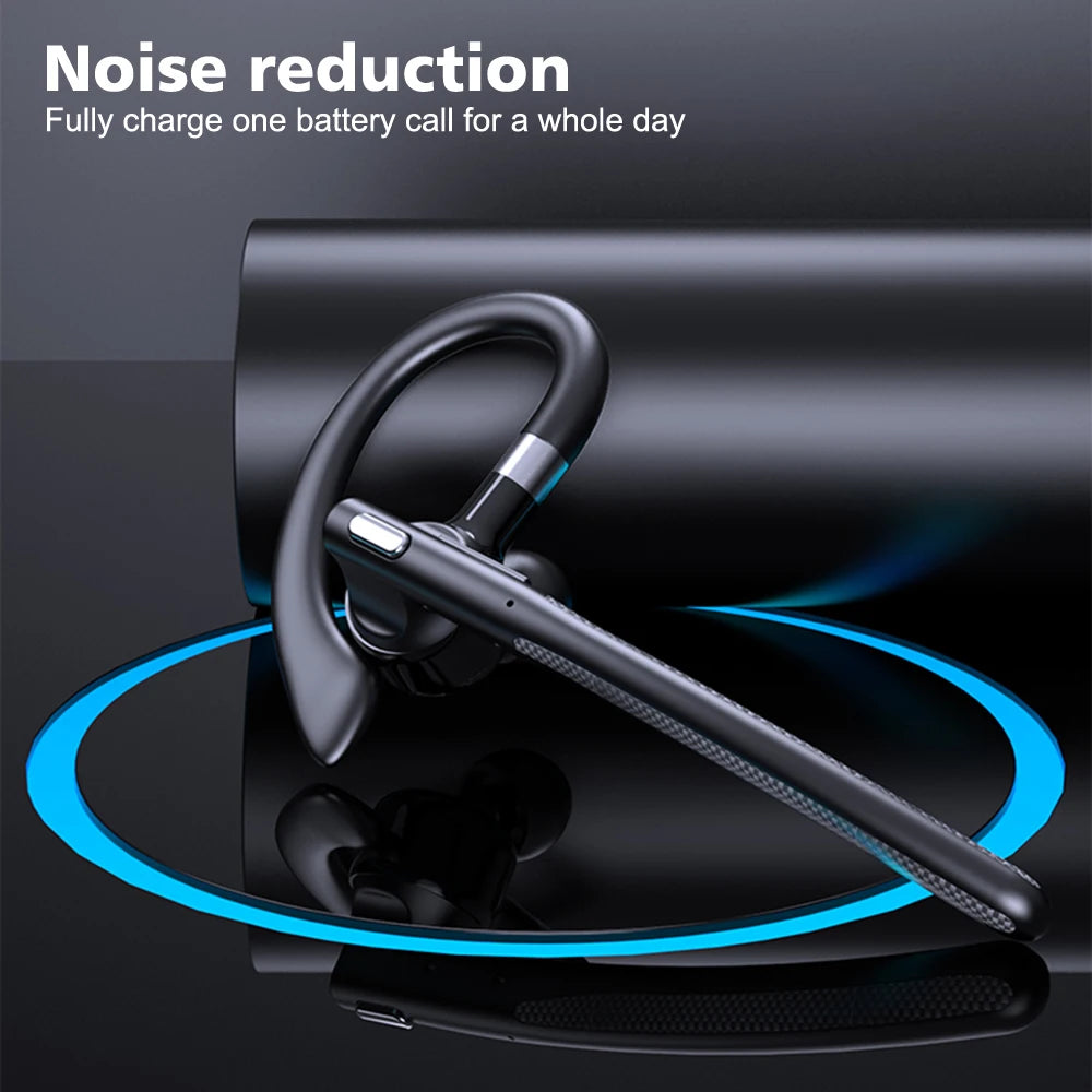AideeMaster Bluetooth 5.4 Bone Conduction Ear-Hook Headset – ENC Noise Reduction, 48H Battery, LED Charging Case