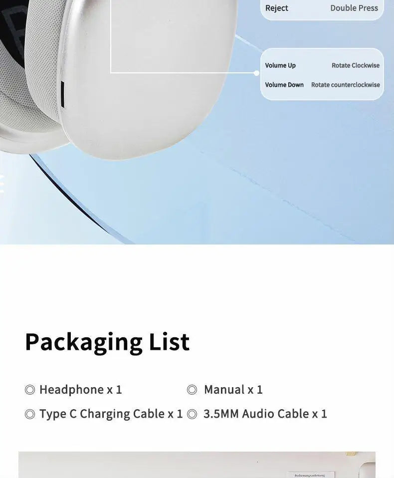 WYMECT Over-Ear Bluetooth Headphones – Noise Cancelling & Mic