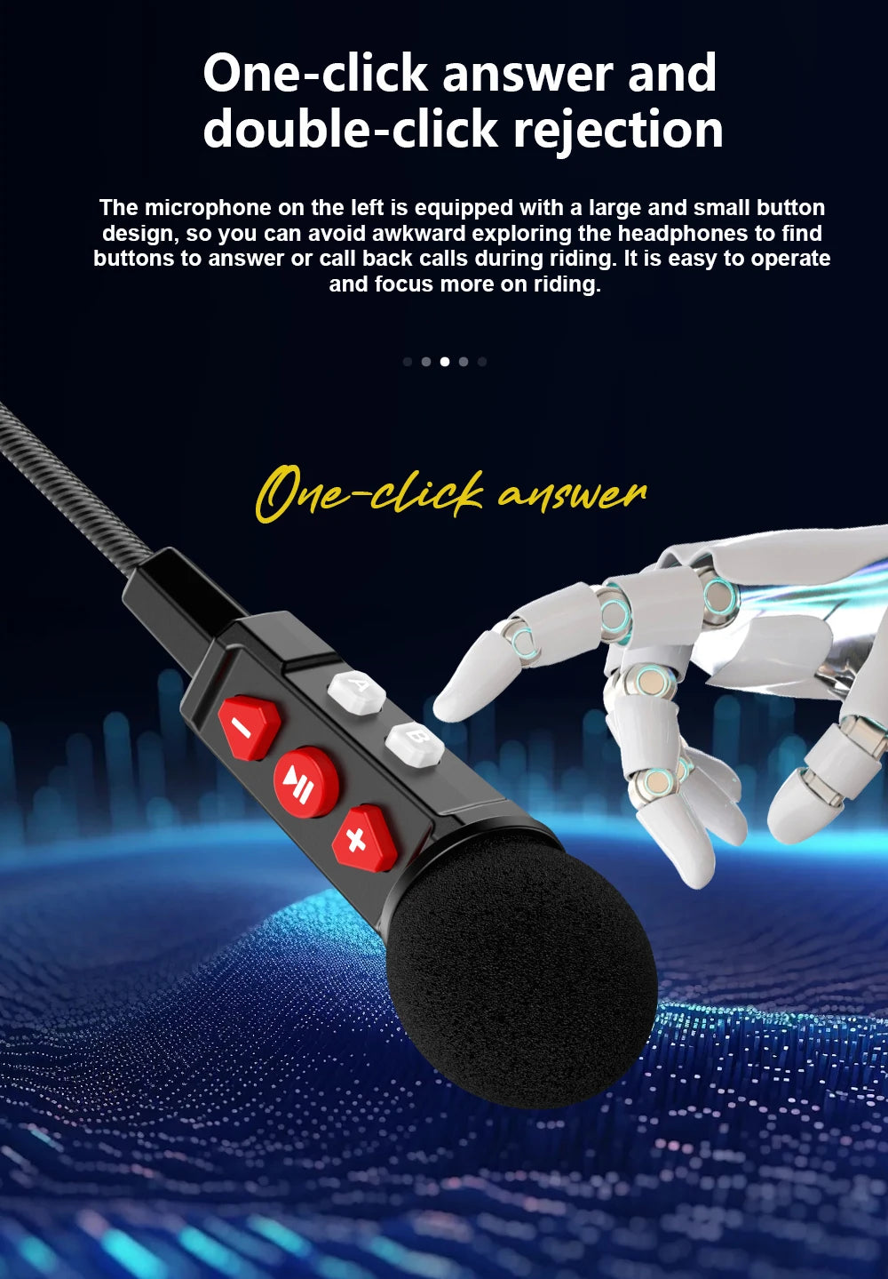 VELEV BT9 Helmet Bluetooth Headset – Waterproof, 23H Talk