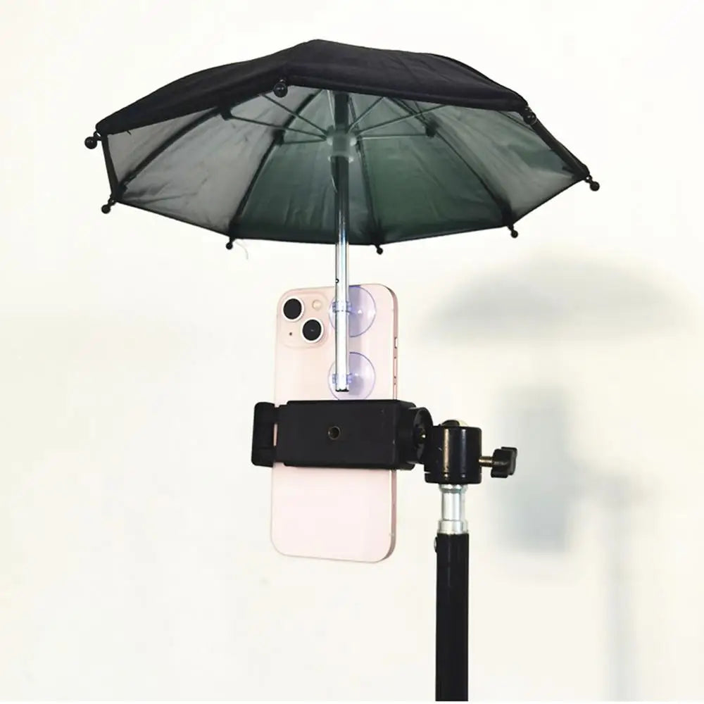 Mini Phone Umbrella Sunshade – Anti-Glare & Rain Shield with Suction Cup