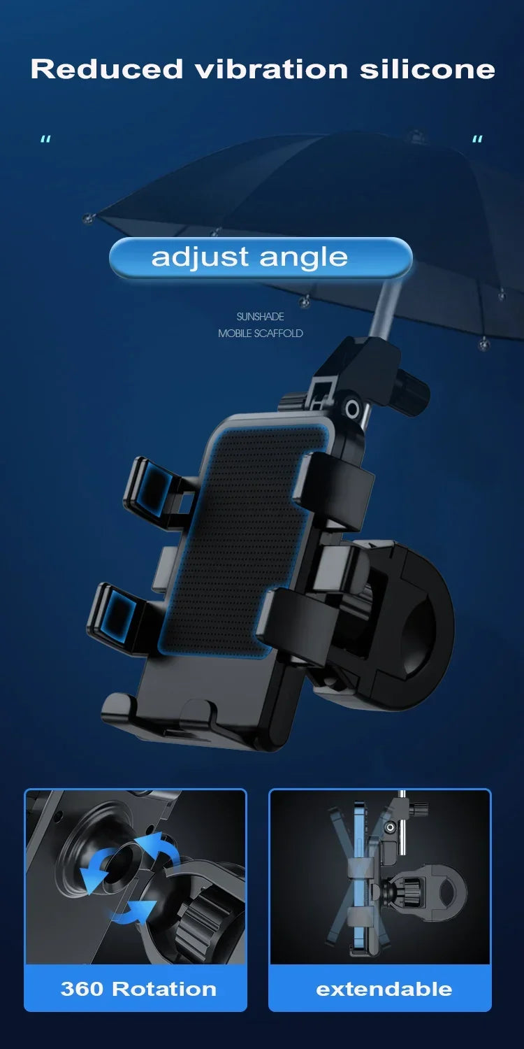 VIKEFON Motorcycle Phone Holder with Rainproof Sunshade – Universal Handlebar Mount
