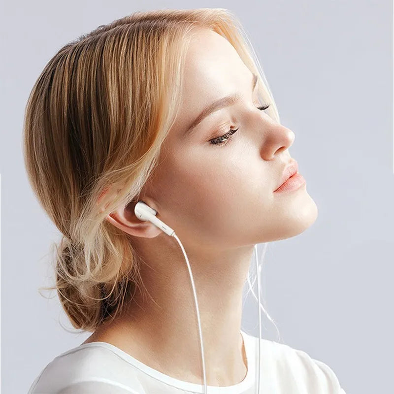 HKNL Wired Lightning Earphones for iPhone – ANC, Mic, Siri Support