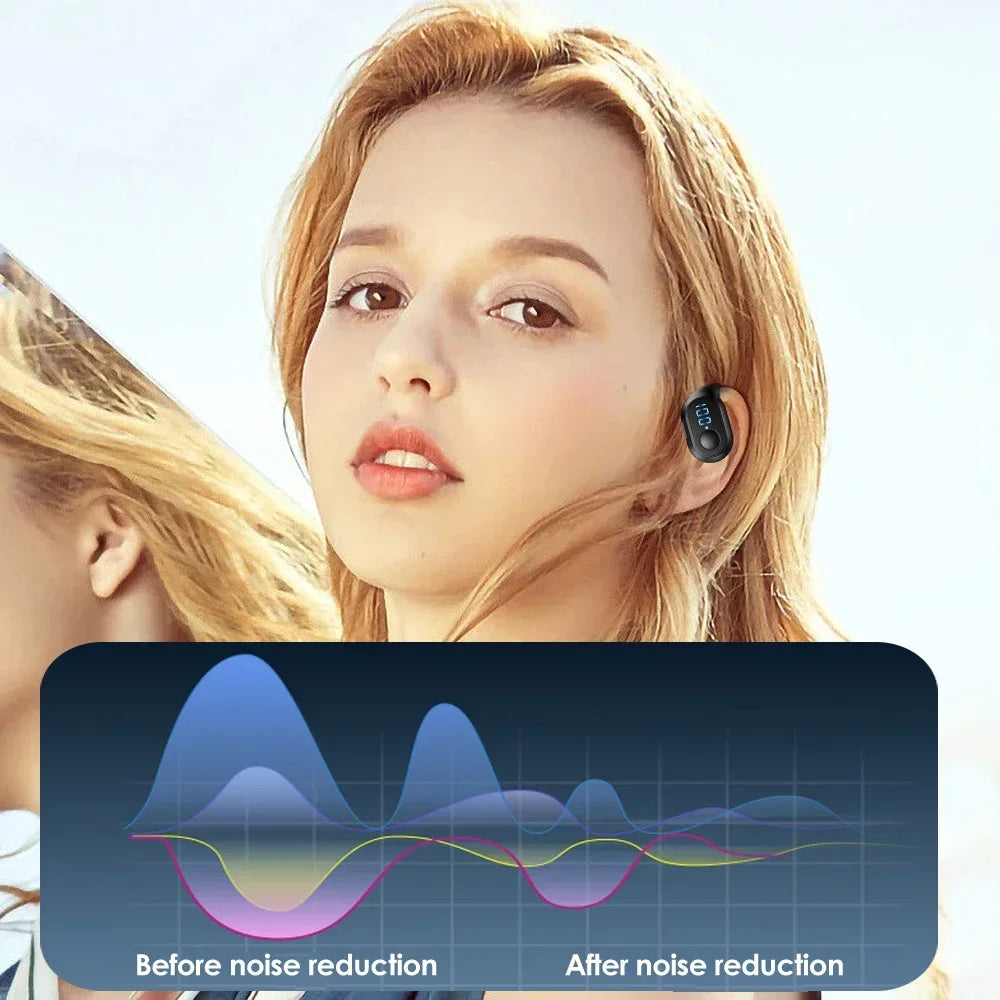 BAPPSUS Digital Display Bluetooth Ear Hook Headset – Stylish & Compact