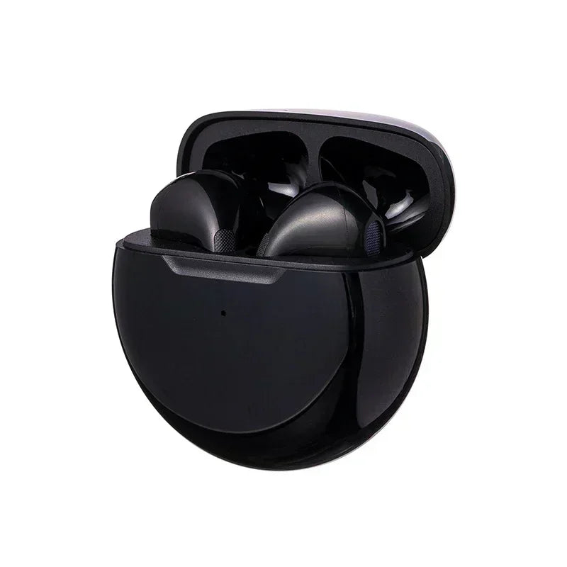 Pro 6 TWS Wireless Bluetooth Earbuds – Stereo Sound, Mic, Compact Charging Case