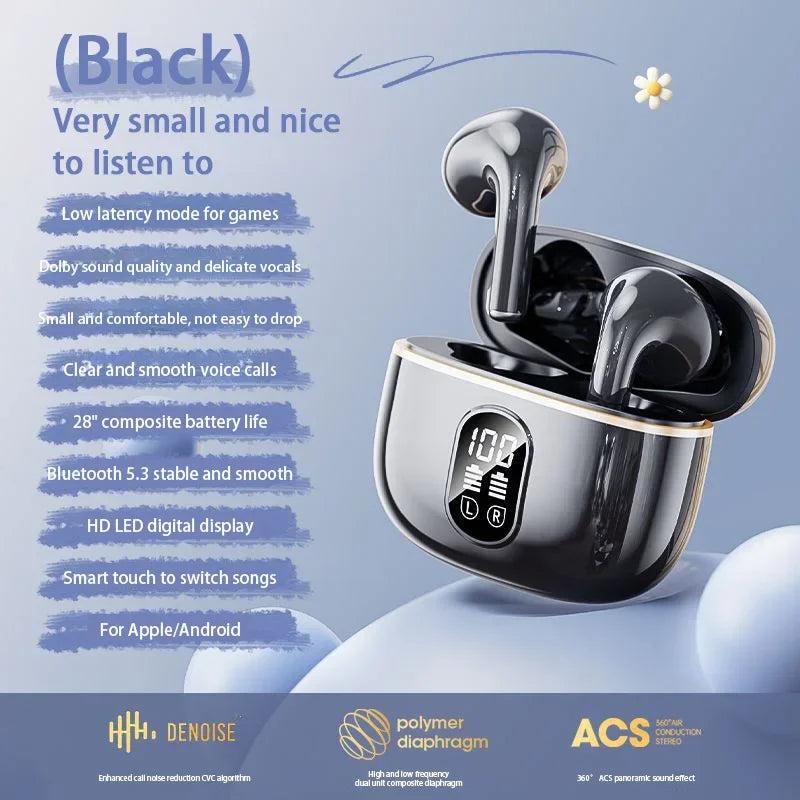 DIXSG TWS Bluetooth 5.2 Earphones – ANC, Touch Control, Low Latency