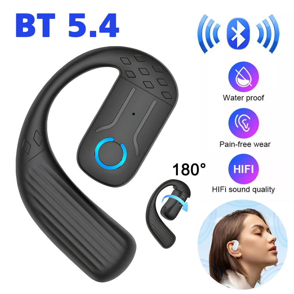 AideeMaster Bluetooth 5.4 Ear Hook Headset – Noise Cancelling