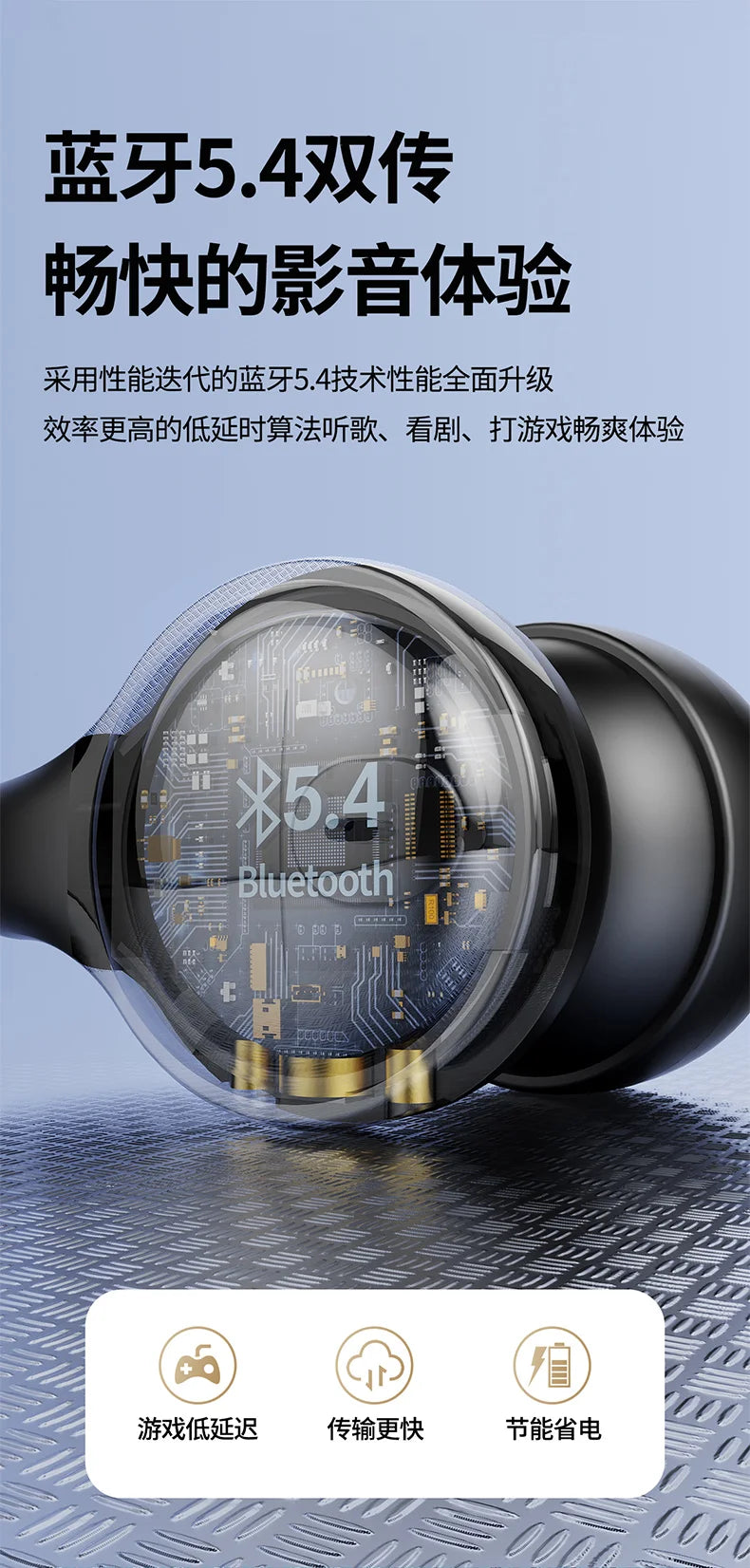 HUOMTONG Wireless Ear Clip Headphones – ANC, Sports, Gaming