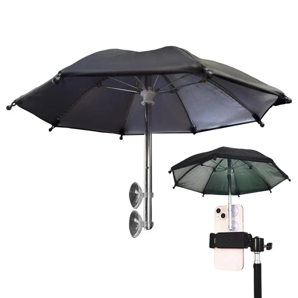 Mini Phone Umbrella Sunshade – Anti-Glare & Rain Shield with Suction Cup