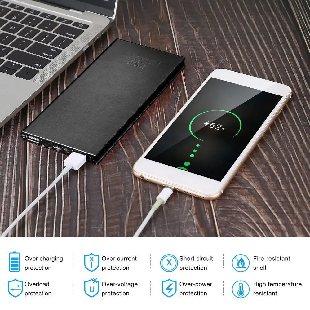 20000mAh Slim Power Bank Dual USB | LED Flashlight