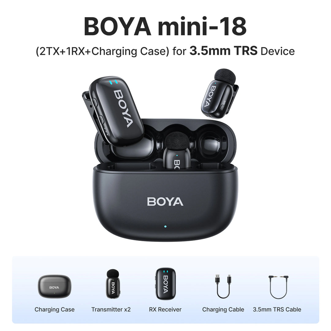 BOYA Mini Wireless Lavalier Mic | iPhone 15/Android/Camera