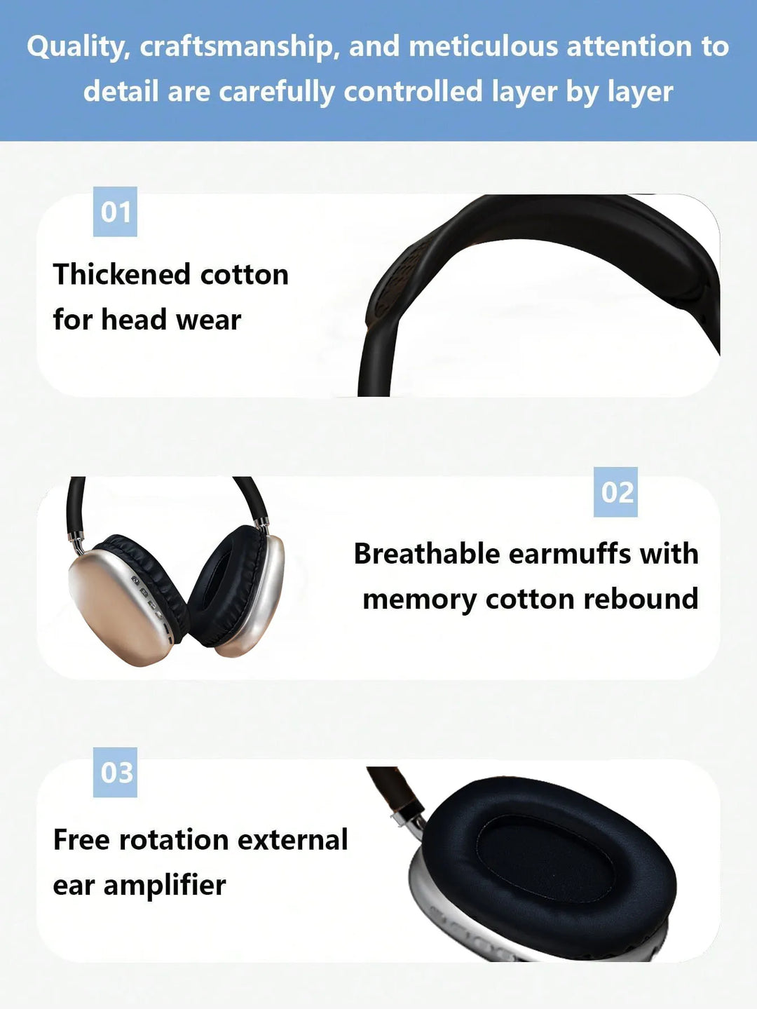 T-WOLF Bluetooth Headphones – Wireless+Wired, ANC, Dynamic Sound
