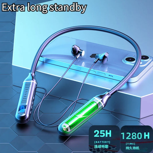 DIXSG Bluetooth 5.2 Neckband – HiFi, LED Display, Waterproof – audio-accessory