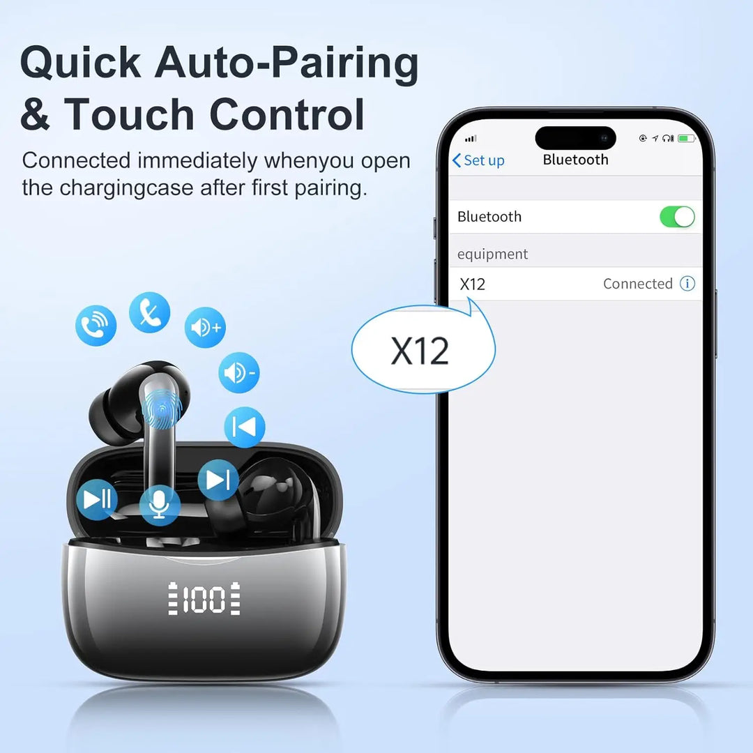 TWS Bluetooth 5.3 ANC Earphones – 36H Playtime, Alexa Support