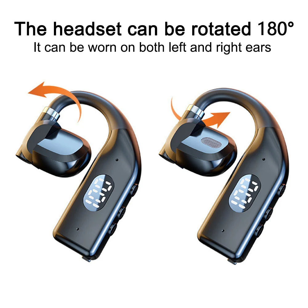 CUGUU Air Conduction Bluetooth 5.3 Headset – Open-Ear, 15H Battery, Rotatable Ear-Hook