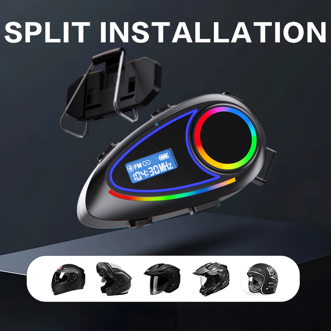 K18 Helmet Headset – Bluetooth 5.4, 500M Intercom, 40H Battery – audio-accessory