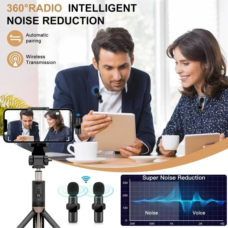 VIKEFON K9 Wireless Lavalier Microphone – Dual-Compatible Bluetooth Mic for iPhone & Android