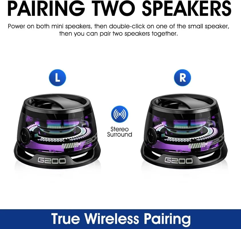 VIKEFON Mini Bluetooth Speaker – Magnetic RGB Speaker with Deep Bass & Bluetooth 5.3