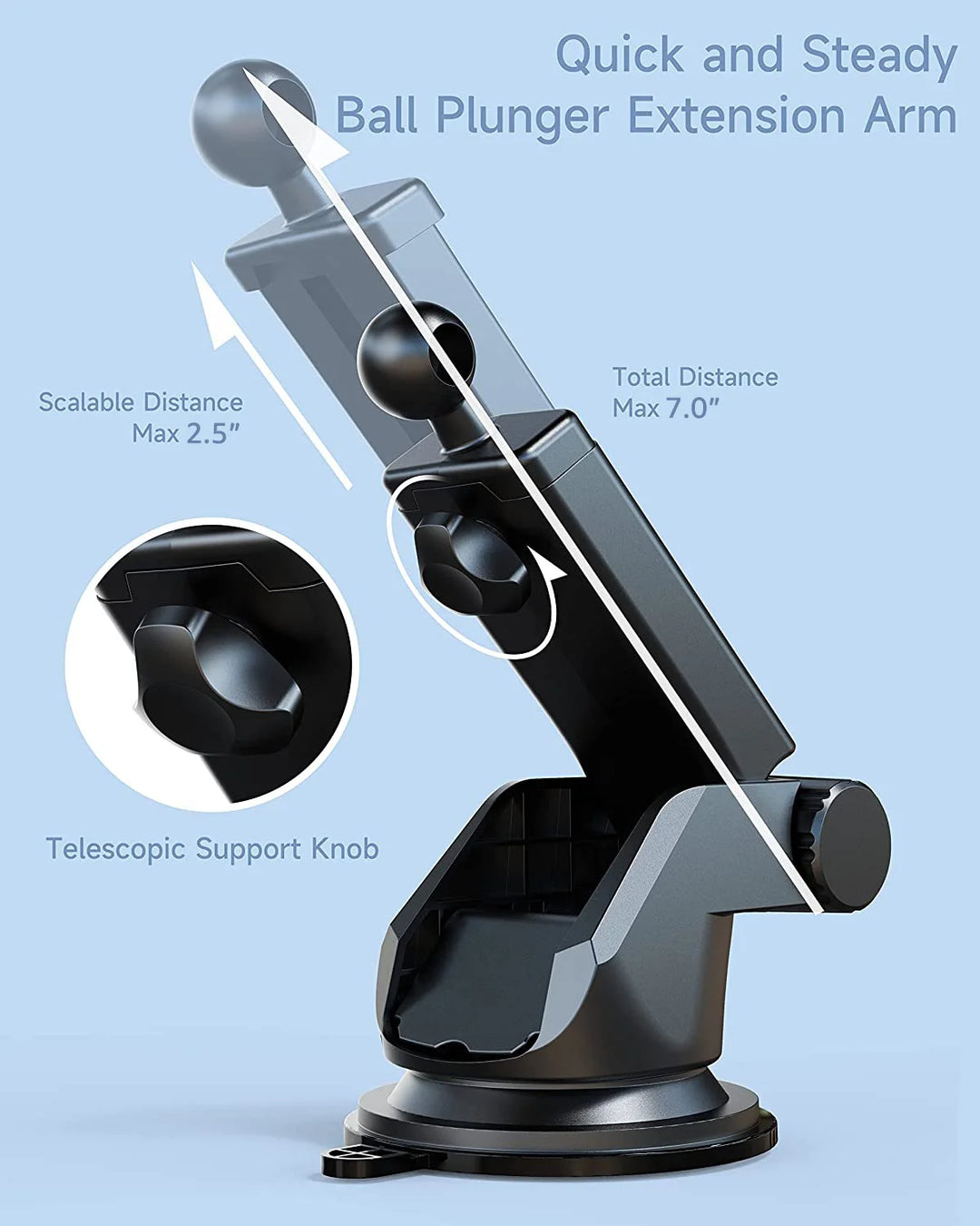 Car Phone Holder – Suction Cup Mount with 17mm Ball Head