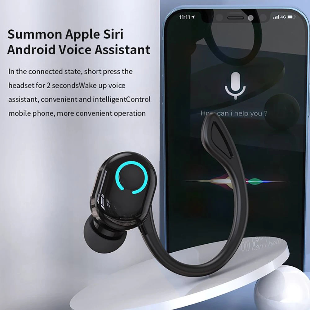 Kebidumei Bluetooth 5.2 Ear Hook Headset – ANC, Waterproof