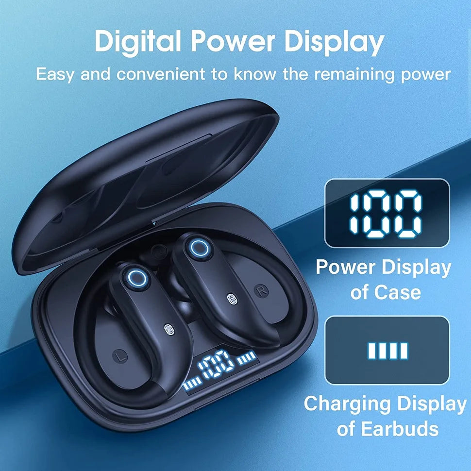GDLYL Bluetooth 5.0 Ear Hook Earbuds – 48H Play, Wireless Charging