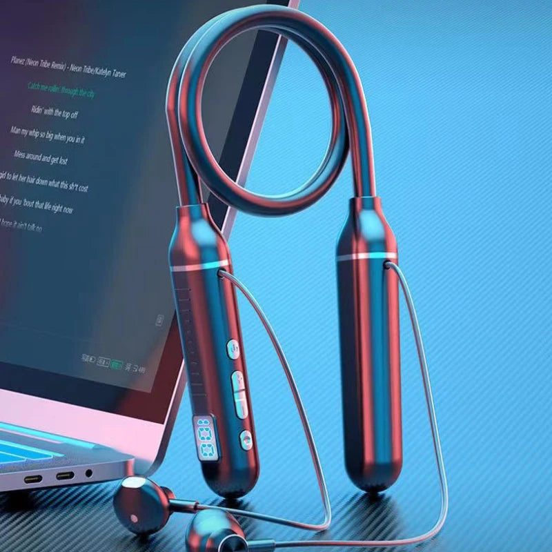 DIXSG Bluetooth 5.2 Neckband – HiFi, LED Display, Waterproof