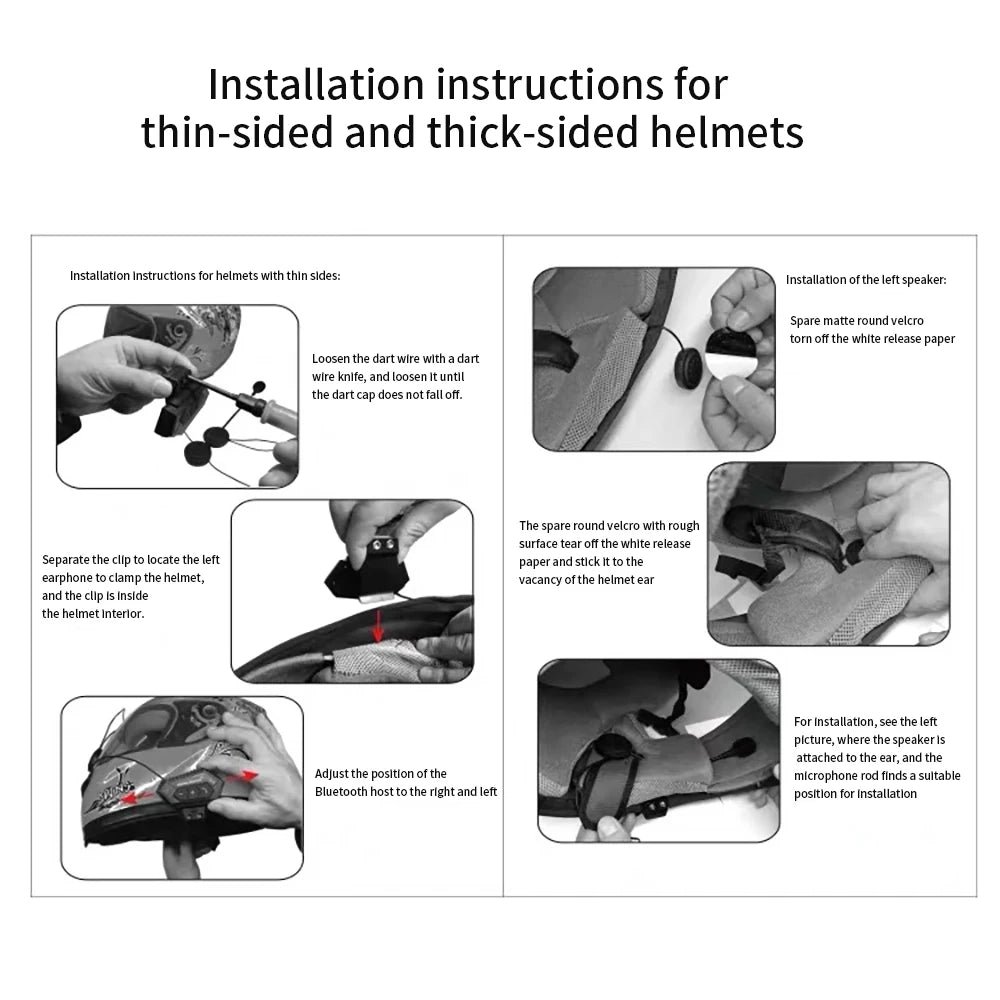 Kebidumei Helmet Bluetooth Headset – Waterproof, Noise Cancelling, 72h Battery