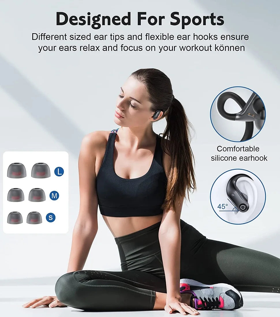 GDLYL Bluetooth 5.0 Ear Hook Earbuds – 48H Play, Wireless Charging