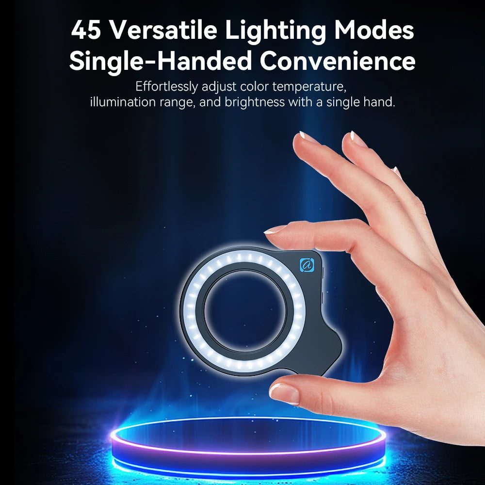 APEXEL Macro Lens Fill Light – 45 Modes, 37mm/52mm Thread