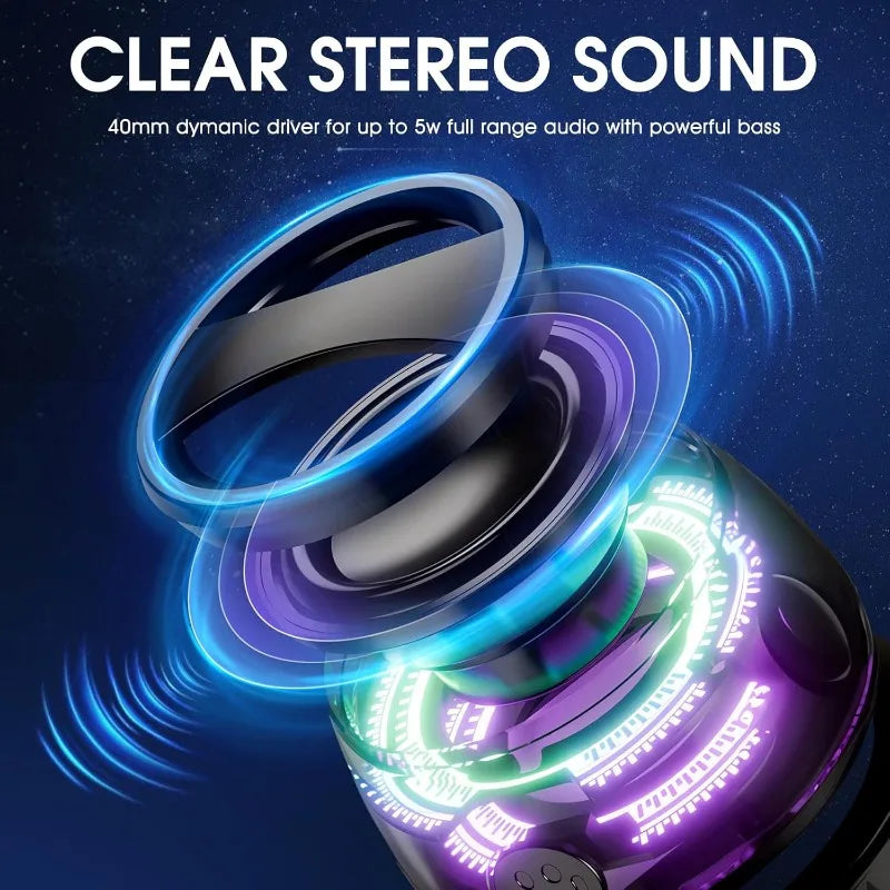 VIKEFON Mini Bluetooth Speaker – Magnetic RGB Speaker with Deep Bass & Bluetooth 5.3