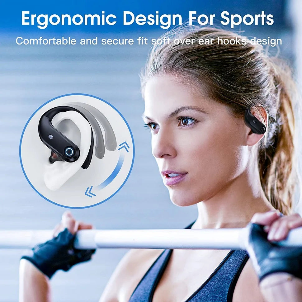 GDLYL Bluetooth 5.0 Ear Hook Earbuds – 48H Play, Wireless Charging