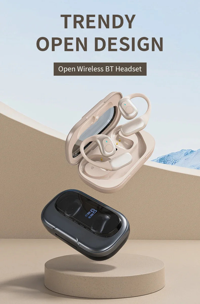 GUJIU Bluetooth 5.3 Ear Hook Headphones – Waterproof & Mic