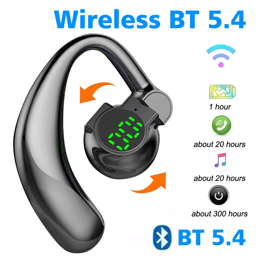 CUGUU Bluetooth 5.4 Ear Hook Headset – 20H Battery, ENC Noise Reduction, Air Conduction