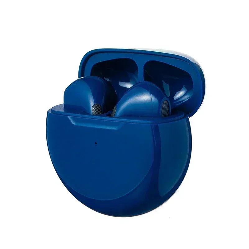 Pro 6 TWS Wireless Bluetooth Earbuds – Stereo Sound, Mic, Compact Charging Case