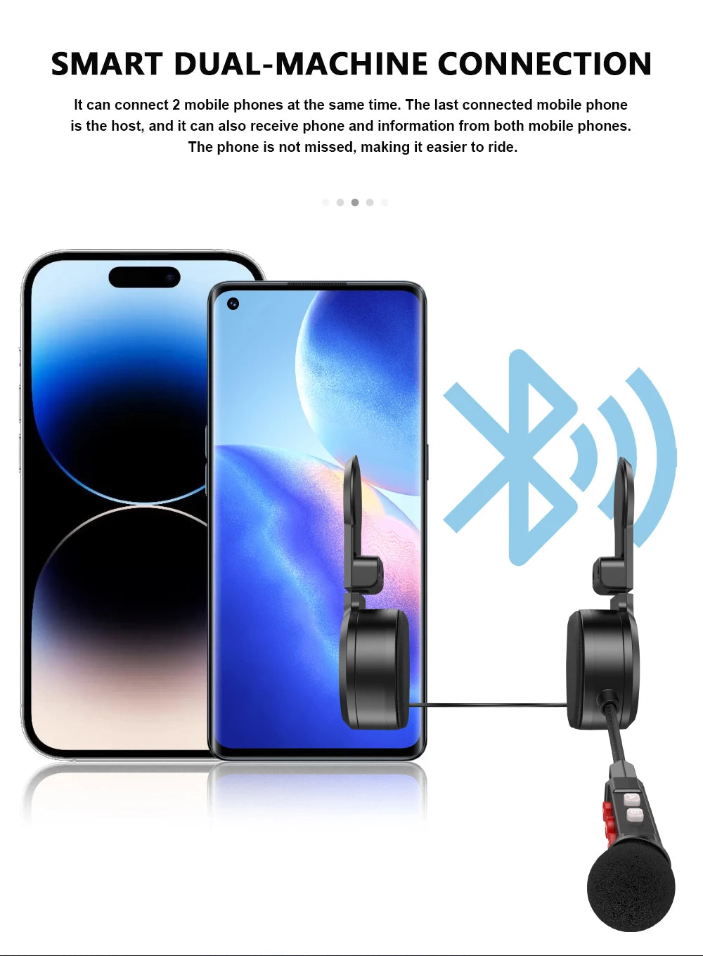 VELEV BT9 Helmet Bluetooth Headset – Waterproof, 23H Talk