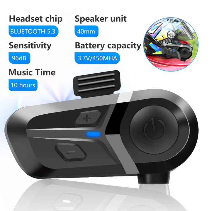 Helmet Bluetooth Headset – Wireless CE/FCC Certified – audio-accessory