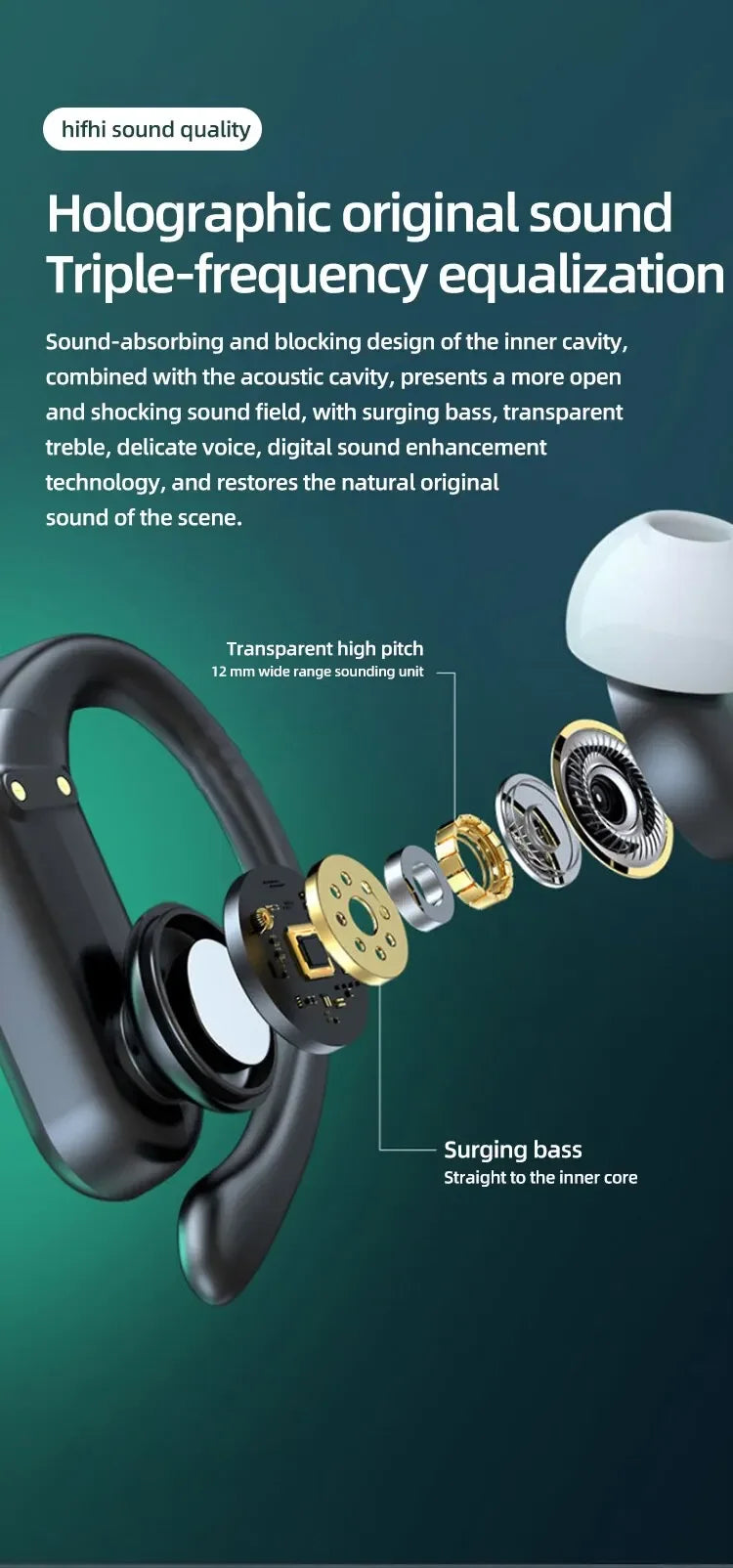 A520 Bluetooth 5.3 Wireless Headset – HD Stereo, Sweatproof – audio-accessory